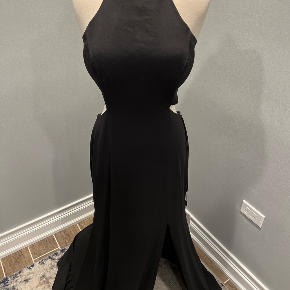 Elegant Black Halter Dress